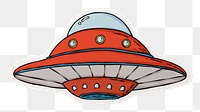 UFO illustration png collage element sticker, transparent background