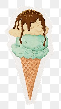 PNG ice cream sticker, collage element in transparent background