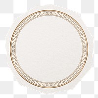 PNG gold pattern frame sticker collage element, transparent background