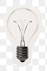 Lightbulb png digital sticker, collage element in transparent background