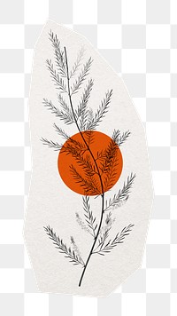 PNG aesthetic leaf sticker, transparent background