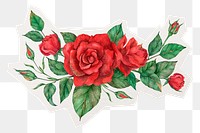 Decorative rose png sticker, floral illustration in transparent background