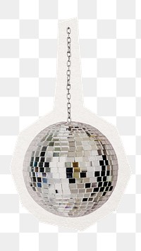 PNG disco ball digital sticker, collage element in transparent background