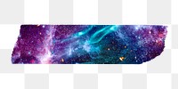 PNG galaxy washi tape, journal sticker element, transparent background