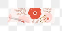 PNG cute floral washi tape, journal sticker element, transparent background