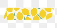 PNG lemon washi tape, journal sticker element, transparent background