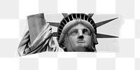 PNG Statue of Liberty washi tape, journal sticker element, transparent background