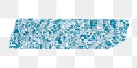PNG water pattern washi tape, journal sticker element, transparent background