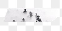 PNG misty forest washi tape, journal sticker element, transparent background