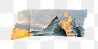 PNG glacier washi tape, journal sticker element, transparent background