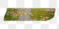 PNG Claude Monet's painting washi tape, journal sticker element, transparent background