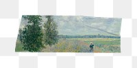 PNG Claude Monet's painting washi tape, journal sticker element, transparent background