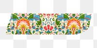 PNG William Morris pattern washi tape, journal sticker element, transparent background