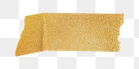 PNG Gold glitter washi tape, journal sticker element, transparent background