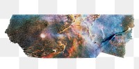 PNG galaxy washi tape, stationery collage element, transparent background