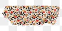 PNG floral pattern washi tape, stationery collage element, transparent background