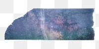 PNG galaxy washi tape, stationery collage element, transparent background