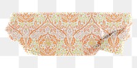 PNG William Morris pattern washi tape, journal sticker element, transparent background