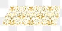 PNG floral pattern washi tape, stationery collage element, transparent background