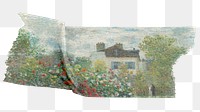 PNG Claude Monet's painting washi tape, journal sticker element, transparent background