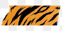 PNG tiger pattern washi tape, stationery collage element, transparent background