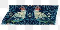 PNG William Morris pattern washi tape, journal sticker element, transparent background