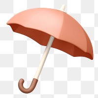 Beige umbrella png sticker, 3D rendering, transparent background