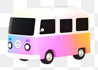 Aesthetic van png sticker, 3D rendering, transparent background