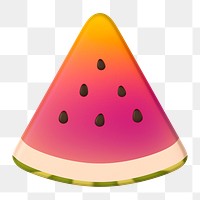 Aesthetic watermelon png sticker, 3D rendering, transparent background