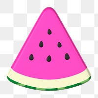 Pink watermelon png sticker, 3D rendering, transparent background