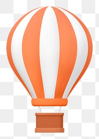 Air balloon  png sticker, 3D rendering, transparent background