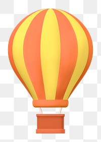 Air balloon  png sticker, 3D rendering, transparent background