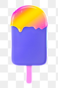 Colorful gelato  png sticker, 3D rendering, transparent background