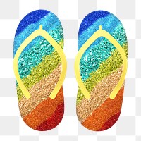 Flip flop png sticker, 3D rendering, transparent background