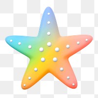 Aesthetic starfish png sticker, 3D rendering, transparent background