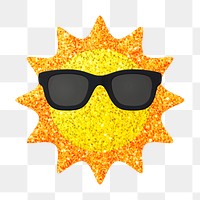 3D sun png, weather sticker collage element, transparent background