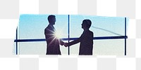 Business handshake png tape sticker, transparent background