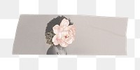 Flower face png tape sticker, transparent background