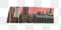 New York city png tape sticker, transparent background