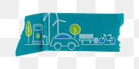 Renewable energy png tape sticker, environment, transparent background