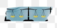 Balance scale png tape sticker, transparent background