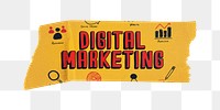 Digital marketing png word sticker typography, transparent background