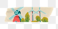 Alternative energy png tape sticker, transparent background