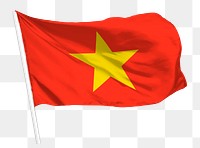 Vietnamese flag png waving, national symbol graphic