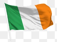 Irish flag png waving, national symbol graphic