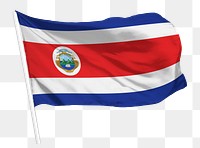 Costa Rica flag png waving, national symbol graphic