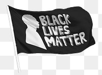 Black Lives Matter png flag waving, BLM concept