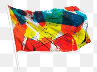 Abstract painting png flag waving graphic