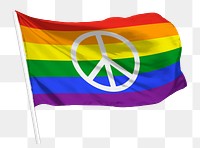 Rainbow png flag waving, LGBTQ concept