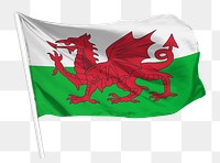 Welsh flag png waving, national symbol graphic